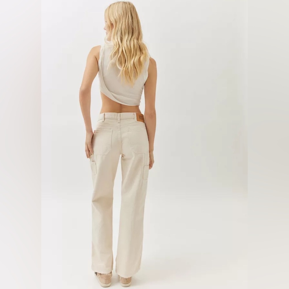 BDG Straight Leg Carpenter Jeans in Cream Size 27